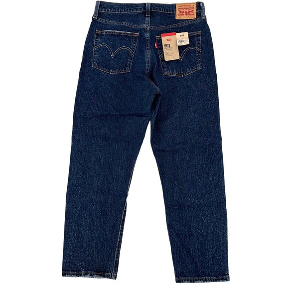 NWT Levis 501 Original Womens Blue Cropped High-Rise Straight Leg Jeans W29 L26 - Picture 2 of 12